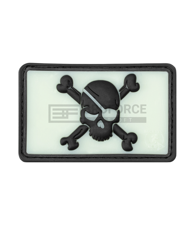 JTG Pirate Skull Rubber Patch - Glow Back