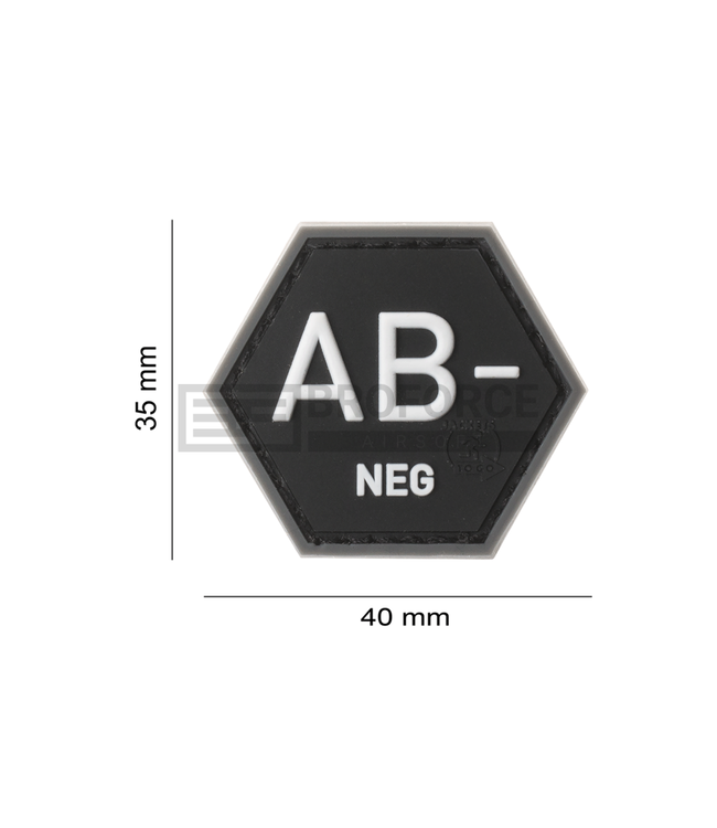 JTG Bloodgroup Hexagon Rubber Patch AB Neg - SWAT