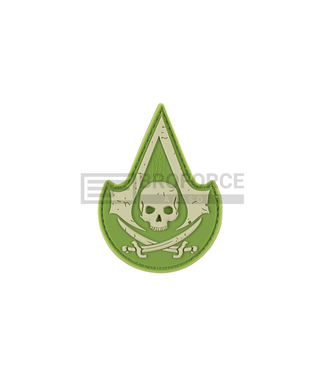JTG Assassin Skull Rubber Patch - Green JTG Assassin Skull Rubber Patch - Green