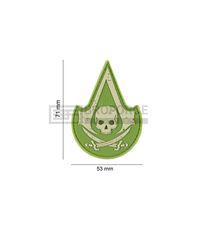 JTG Assassin Skull Rubber Patch - Green