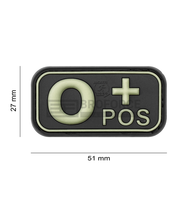 JTG Bloodtype Rubber Patch 0 Pos - Glow