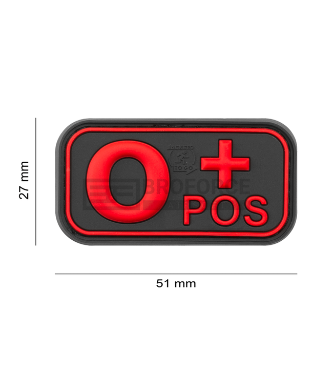 JTG Bloodtype Rubber Patch 0 Pos - Blackmedic