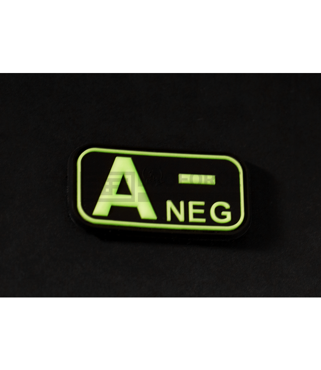 JTG Bloodtype Rubber Patch A Neg - Glow