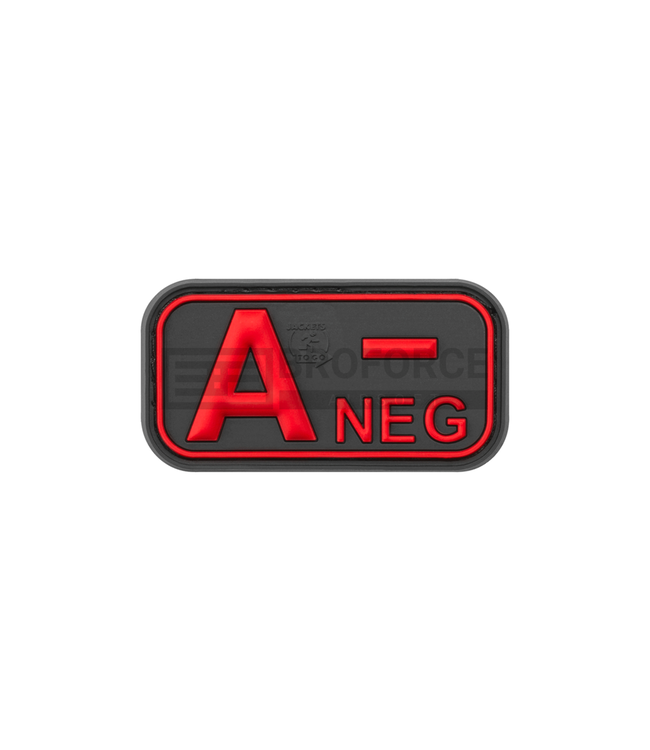JTG Bloodtype Rubber Patch A Neg - Blackmedic