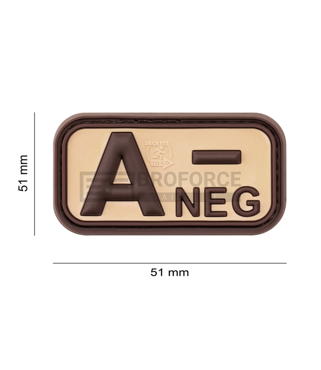 JTG Bloodtype Rubber Patch A Neg - Desert