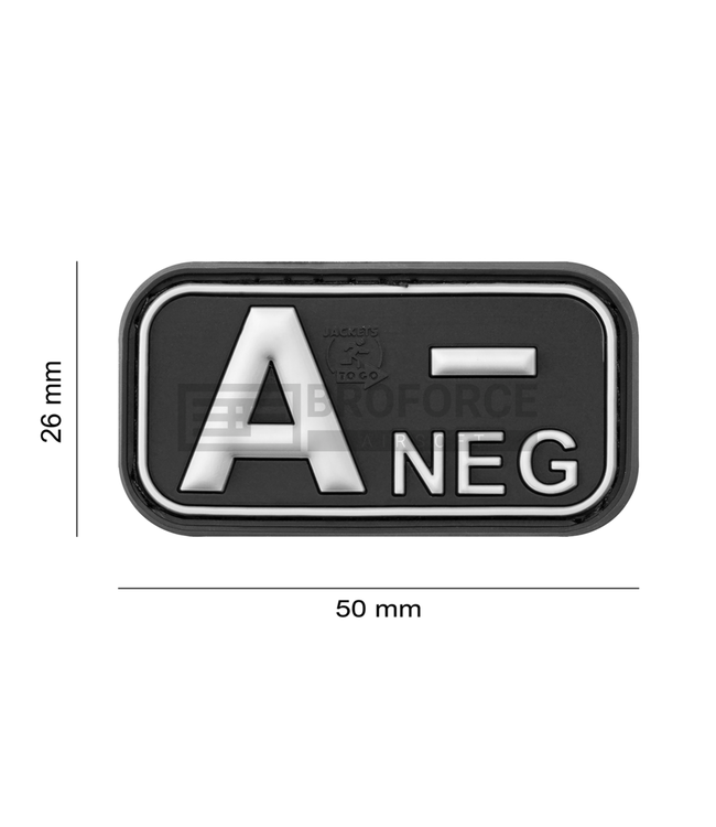 JTG Bloodtype Rubber Patch A Neg - SWAT
