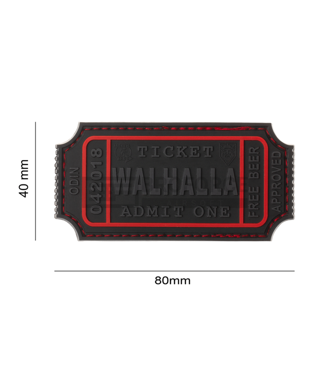 JTG Large Walhalla Ticket Rubber Patch - Blackops
