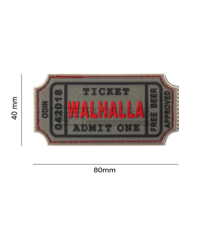 JTG Large Walhalla Ticket Rubber Patch - Grey