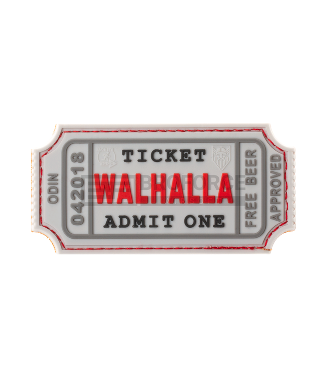 JTG Large Walhalla Ticket Rubber Patch - White