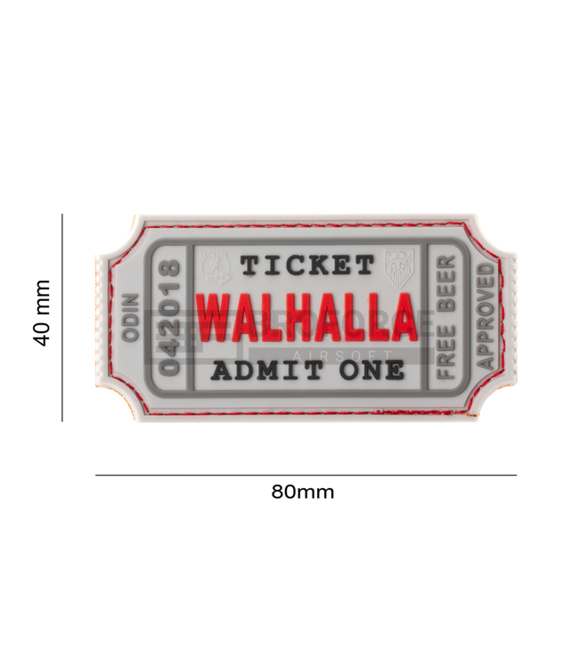 JTG Large Walhalla Ticket Rubber Patch - White
