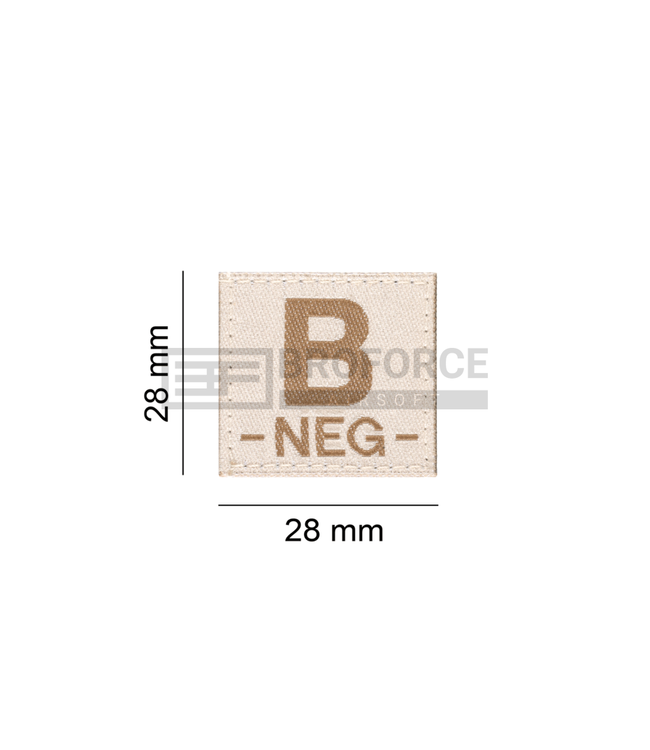 Clawgear B Neg Bloodgroup Patch - Desert
