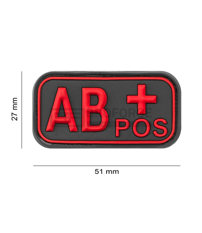 JTG Bloodtype Rubber Patch AB Pos - Blackmedic