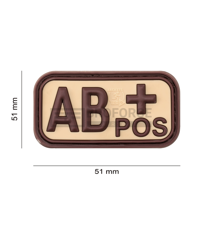 JTG Bloodtype Rubber Patch AB Pos - Desert