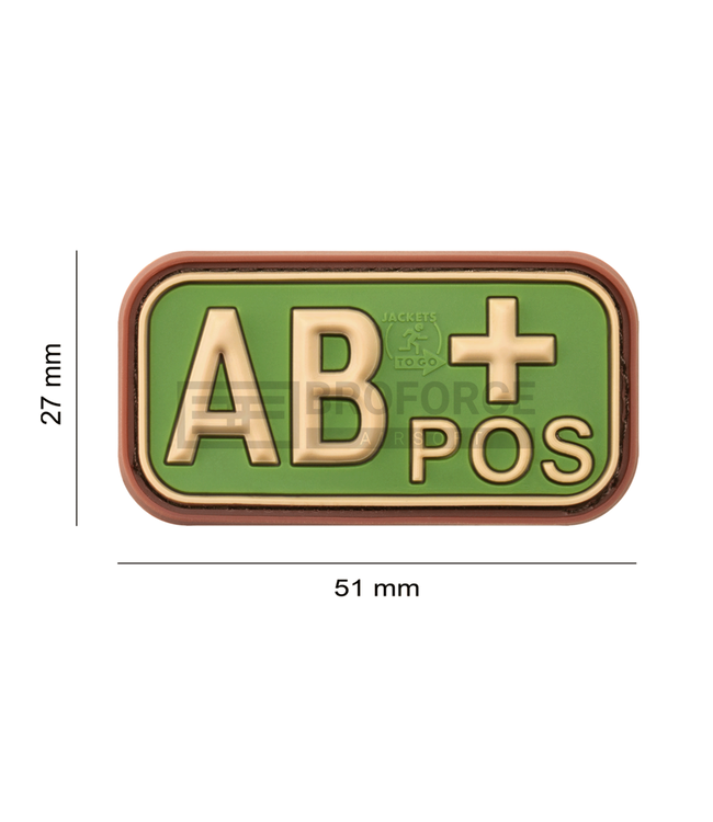 JTG Bloodtype Rubber Patch AB Pos - Multicam