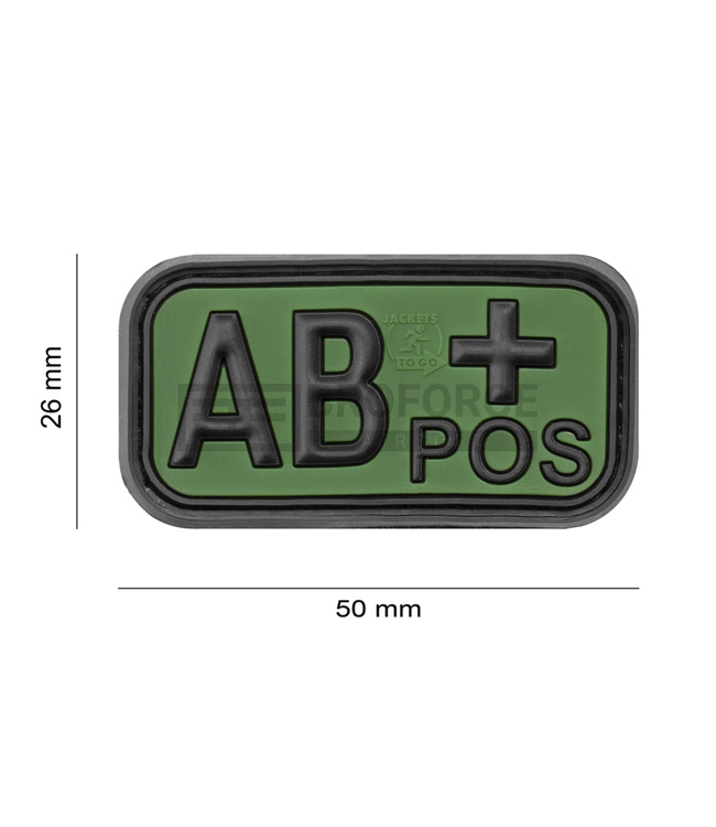 JTG Bloodtype Rubber Patch AB Pos - Forest