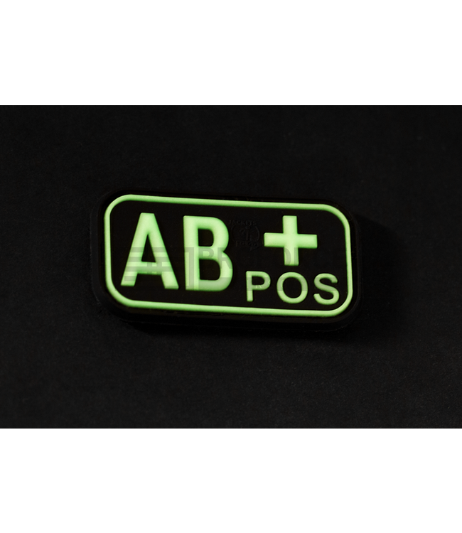 JTG Bloodtype Rubber Patch AB Pos - Glow