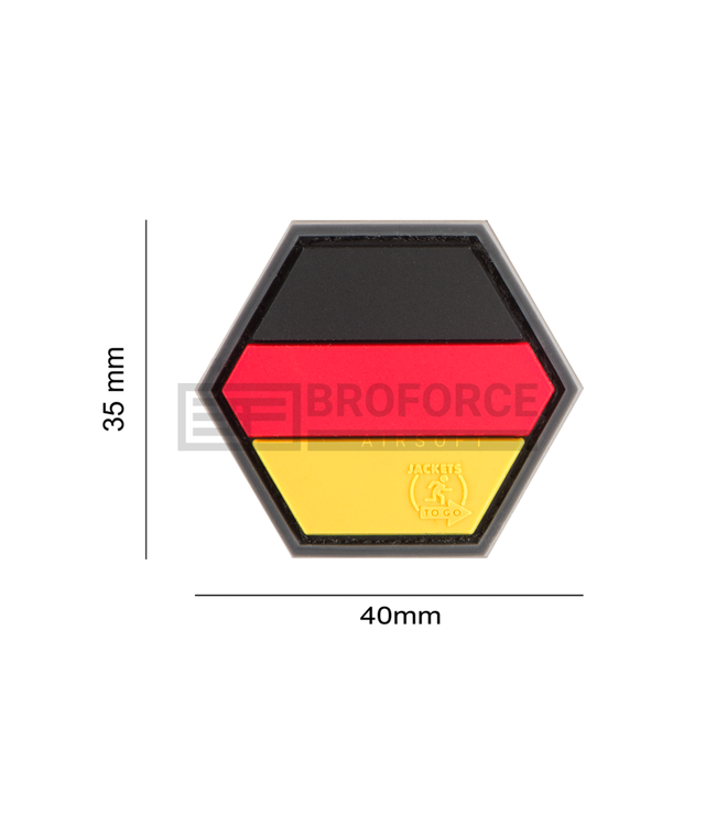 JTG German Flag Hexagon Rubber Patch - Multicolor