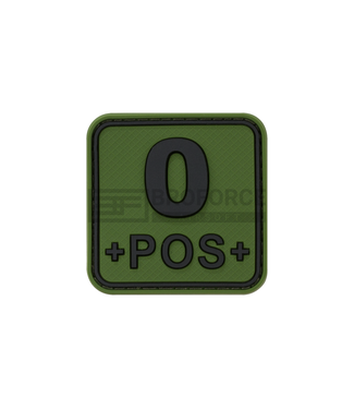 JTG Bloodtype Square Rubber Patch 0 Pos - Forest