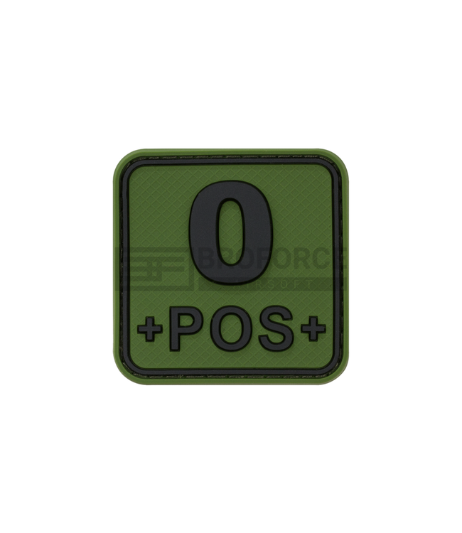 JTG Bloodtype Square Rubber Patch 0 Pos - Forest