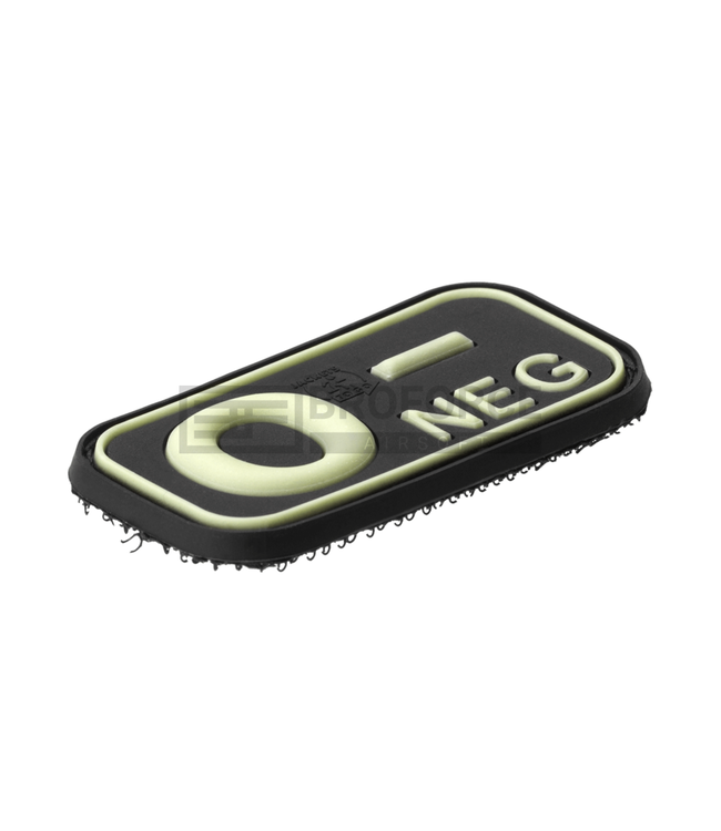 JTG Bloodtype Rubber Patch 0 Neg - Glow