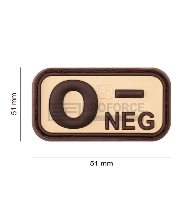 JTG Bloodtype Rubber Patch 0 Neg - Desert