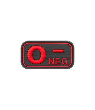 JTG Bloodtype Rubber Patch 0 Neg - Blackmedic