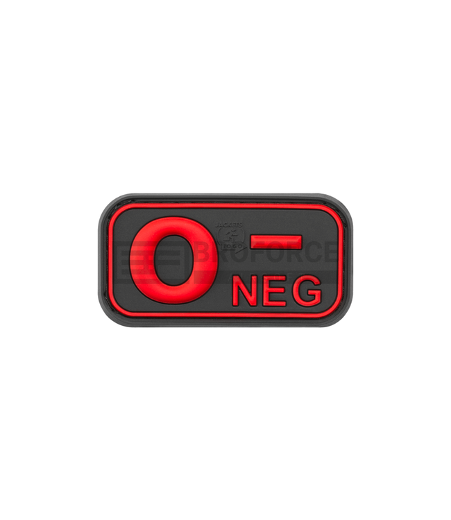 JTG Bloodtype Rubber Patch 0 Neg - Blackmedic