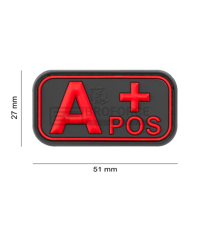 JTG Bloodtype Rubber Patch A Pos - Blackmedic