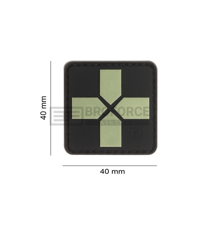 JTG Red Cross Rubber Patch 40mm - Glow