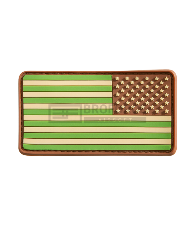 JTG US Flag Rubber Patch Reversed - Green
