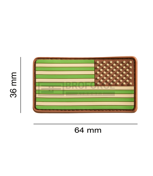JTG US Flag Rubber Patch Reversed - Green