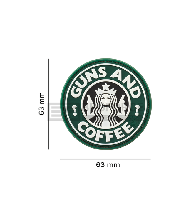 JTG Guns and Coffee Rubber Patch - Multicolor