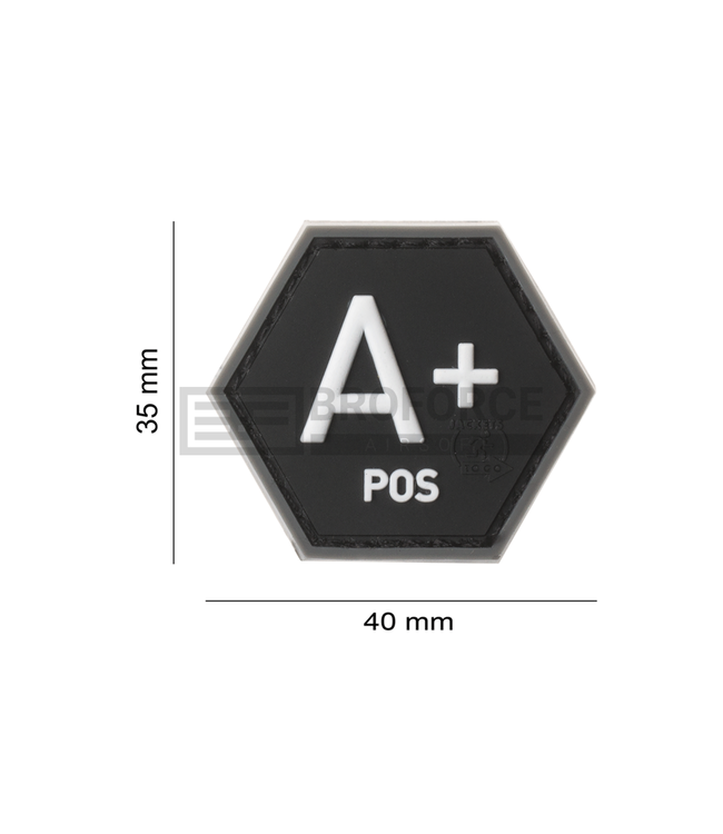 JTG Bloodgroup Hexagon Rubber Patch A Pos - SWAT
