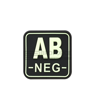 JTG Bloodtype Square Rubber Patch AB Neg - Glow