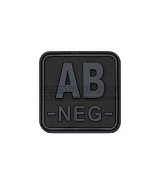 JTG Bloodtype Square Rubber Patch AB Neg - Blackops