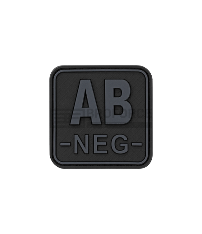 JTG Bloodtype Square Rubber Patch AB Neg - Blackops