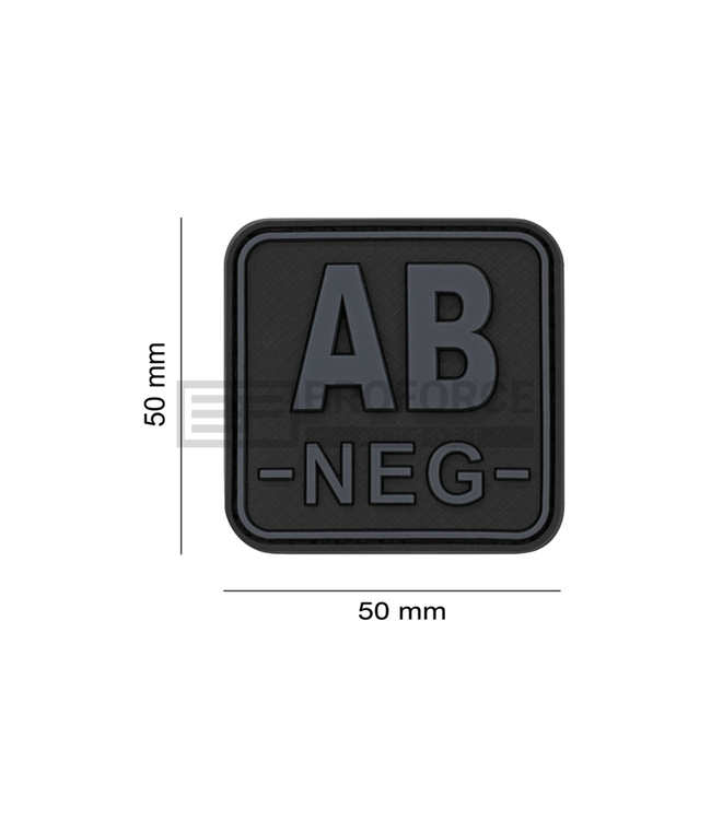JTG Bloodtype Square Rubber Patch AB Neg - Blackops