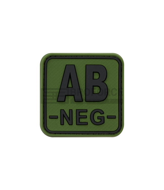 JTG Bloodtype Square Rubber Patch AB Neg - Forest