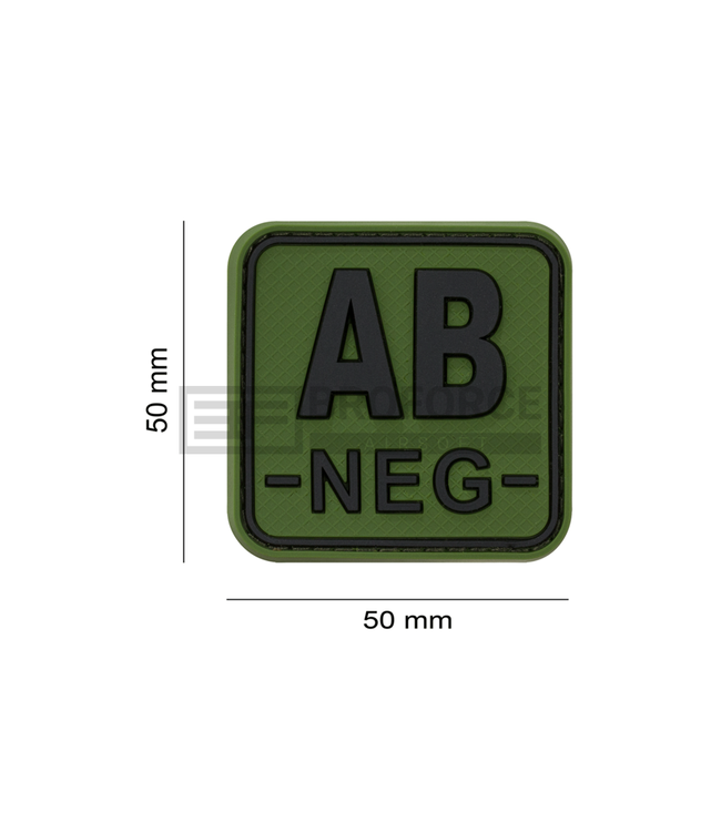 JTG Bloodtype Square Rubber Patch AB Neg - Forest