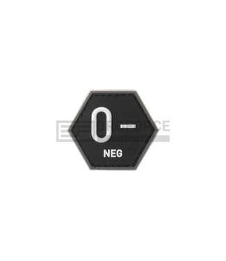 JTG Bloodgroup Hexagon Rubber Patch 0 Neg - SWAT