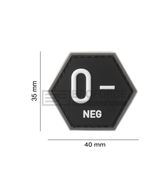 JTG Bloodgroup Hexagon Rubber Patch 0 Neg - SWAT