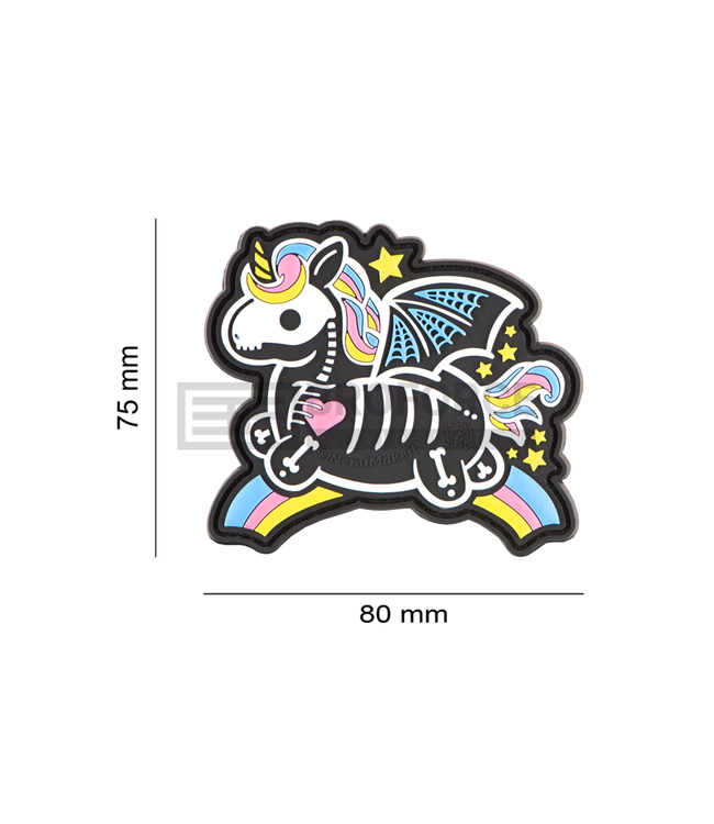 JTG Skeleton Unicorn Rubber Patch - Multicolor