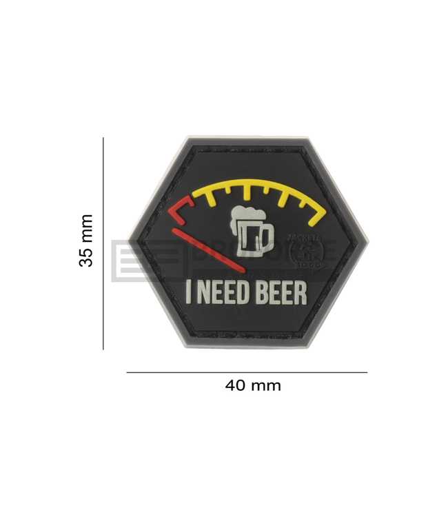 JTG I need Beer Rubber Patch - Red