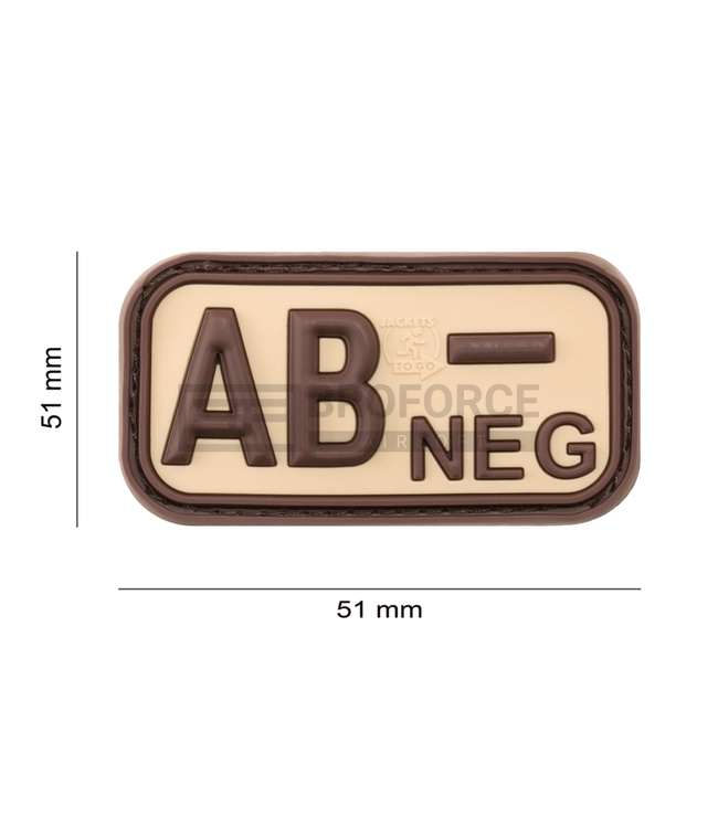 JTG Bloodtype Rubber Patch AB Neg - Desert
