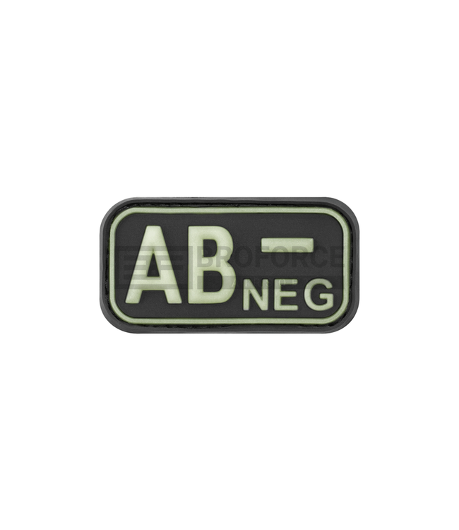 JTG Bloodtype Rubber Patch AB Neg - Glow