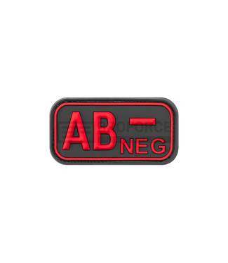 JTG Bloodtype Rubber Patch AB Neg - Blackmedic
