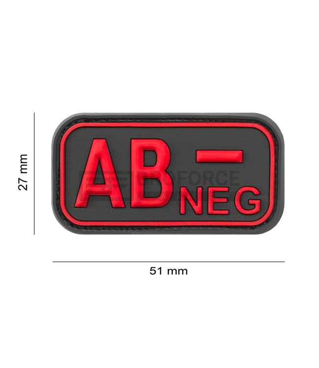 JTG Bloodtype Rubber Patch AB Neg - Blackmedic