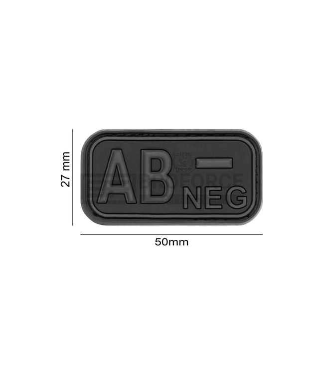JTG Bloodtype Rubber Patch AB Neg - Blackops