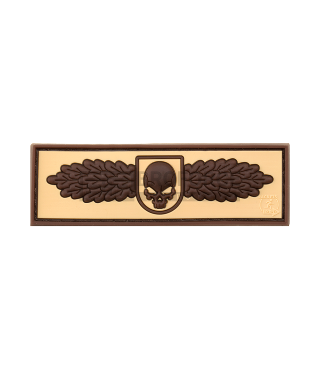JTG SOF Skull Badge Rubber Patch - Desert