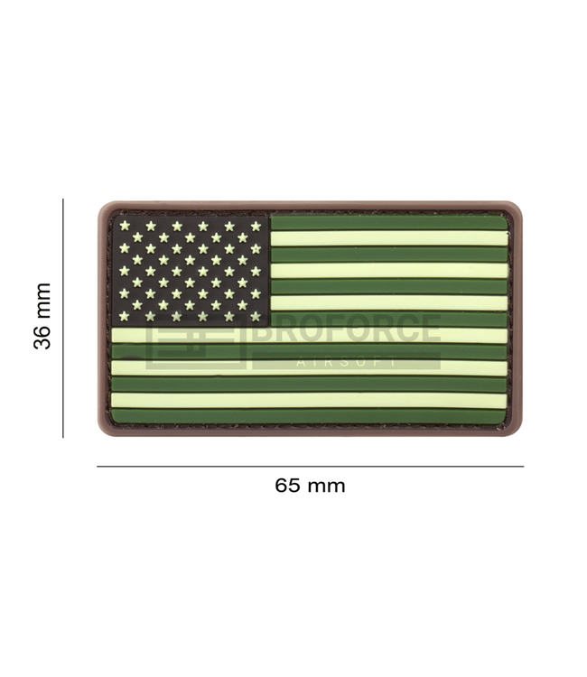 JTG US Flag Rubber Patch - Forest